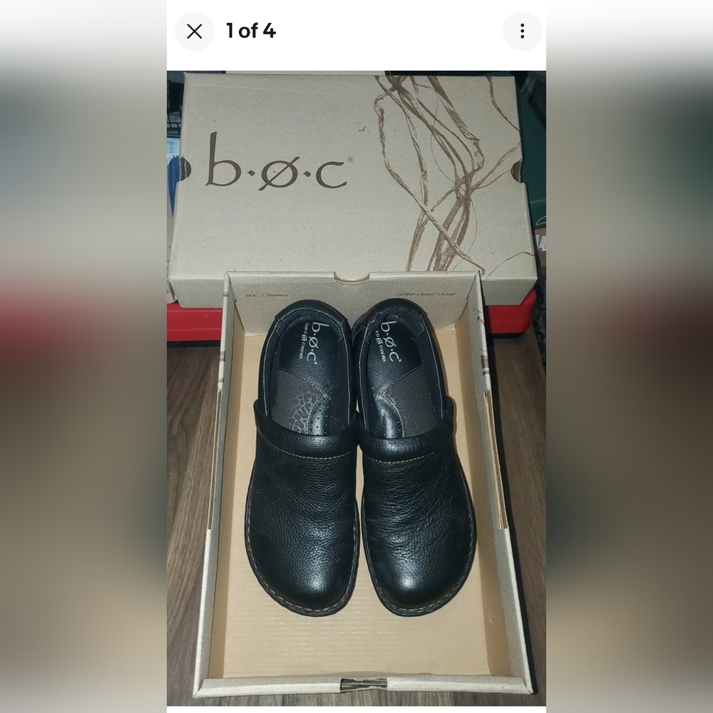 B.O.C Black Leather Casual Loafers